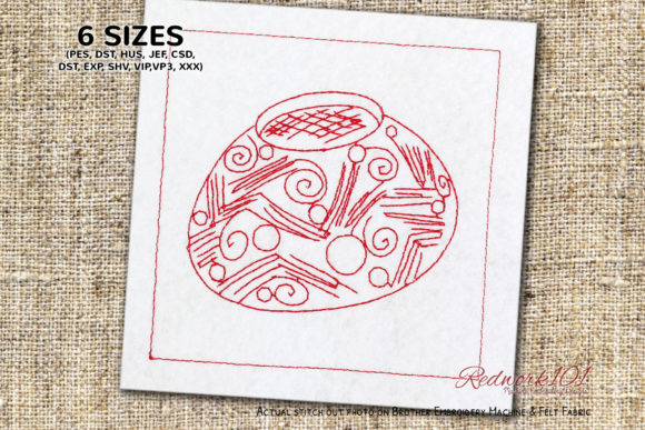 Antique Pottery: A Redwork Embroidery for Handmade Gifts