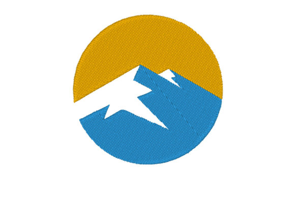 Mountain Three Color Embroidery Design