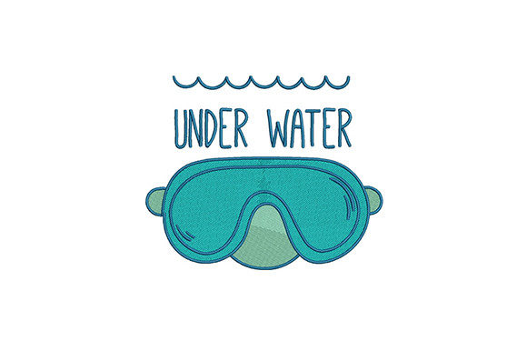 Scuba Diving Goggles Embroidery Design